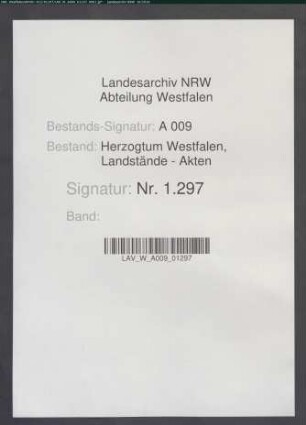 Reverse über die Ritterbürtigkeit des Alexander und des Dietrich Ludolf von Galen zu Antfeld