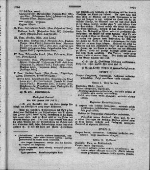 Zoological Journal Nro. VIII. Januar 1826 (Vol. II.)