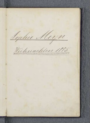 [Stammbuch Sophie Meyn]