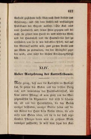 XLIV. Ueber Auszehrung des Kartoffelbaues