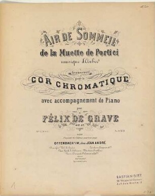Air de sommeil de la Muette de Portici : op. 17