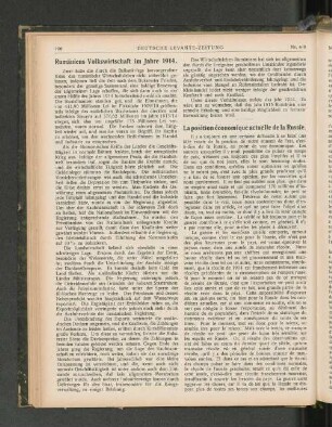 Rumäniens Volkswirtschaft im Jahre 1914.