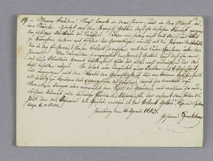 Johannes Michael Speckter. – Hamburg, 16.04.1813