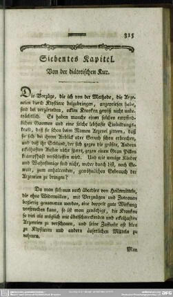 Siebendes Kapitel. Von der diätetischen Kur