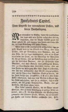 Funfzehntes Capitel. Vom Angriffe der retrenchirten Posten, und deren Vertheidigung