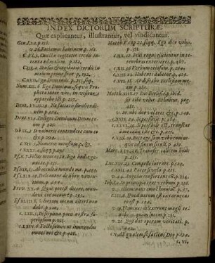 Index Dictorum Scripturæ.