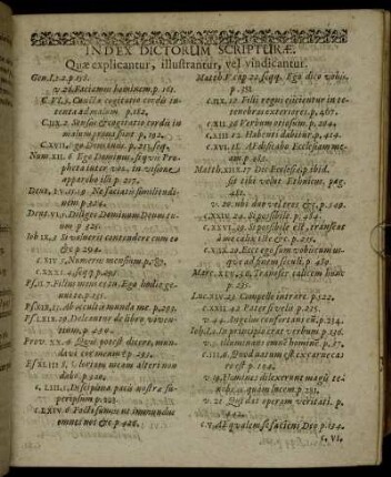 Index Dictorum Scripturæ.
