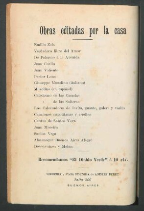 Obras editadas por la casa