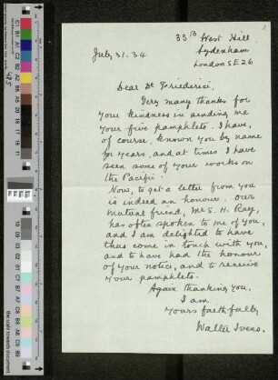 Brief an Dr. Georg Friederici