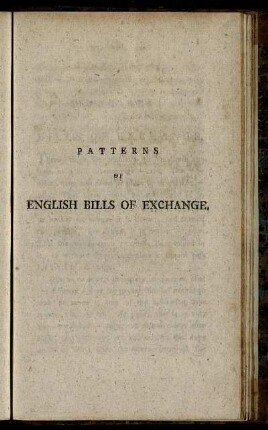 Patterns of english bills of exchange