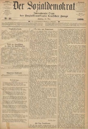 No 21. Sonntag, 23. Mai. 1880.