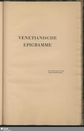 Venetianische Epigramme