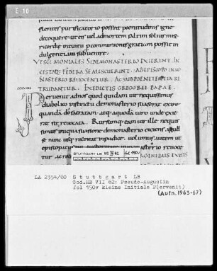 Quadripartitus (Sammlung von Patresexerpten und Kanones in vier Büchern) — Initiale P (ervenit), Folio 150verso