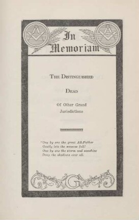 The Distinguished Dead Of Other Grand Jurisdictions