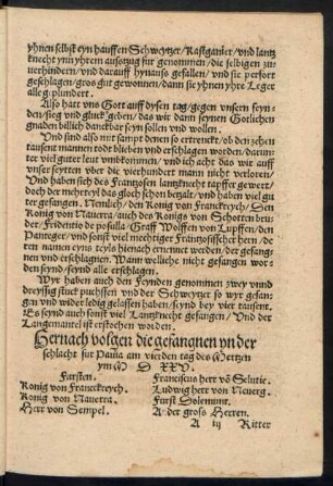 Hernach volgen die gefangnen yn der schlacht fur Pavia ...