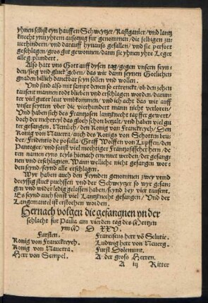 Hernach volgen die gefangnen yn der schlacht fur Pavia ...