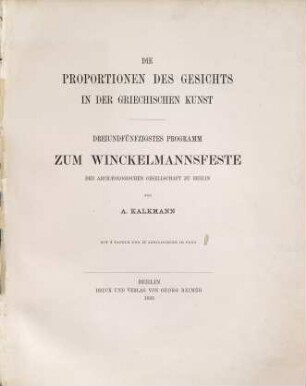 Die Proportionen des Gesichts in der griechischen Kunst