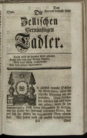 1742. Das Drei und dreißigste Stük.