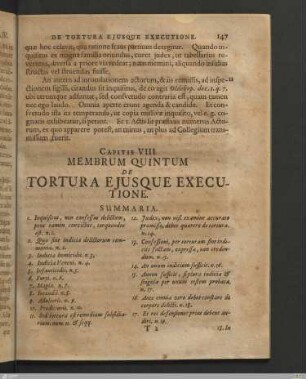 Caput VIII. Membrum 5. de tortura ejusque inquisitione.