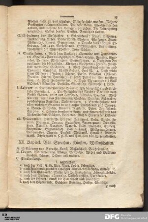 XII. Kapitel. Von Sprachen, Künsten, Wissenschaften.