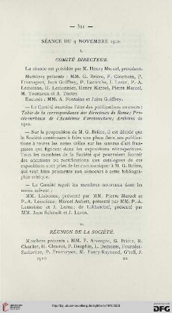 Séance du 4 novembre 1910
