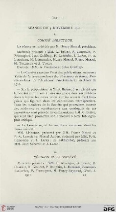 Séance du 4 novembre 1910