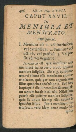 Caput XXVII. De Mensura Et Mensurato.