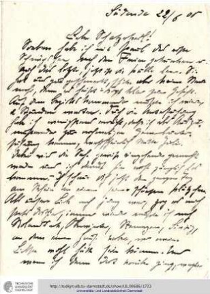 Brief vom 22.06.1908