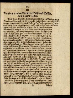 III. Von dem uralten Adelichen Stifft und Stiffts-Kirchen zu St. Steffan