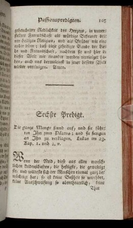 Sechste Predigt.