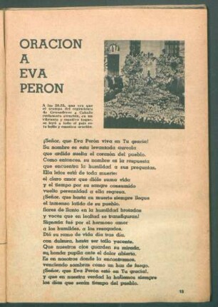 Oración a Eva Perón