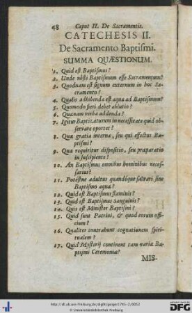 Catechesis II. De Sacramento Baptismi.