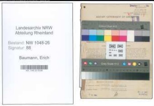 Entnazifizierung Erich Baumann , geb. 08.03.1912 (Angestellter)