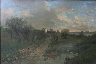 Wiesenlandschaft mit männlicher Figur