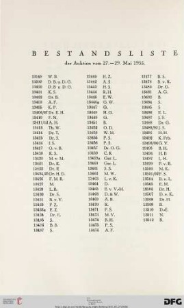 Bestandsliste