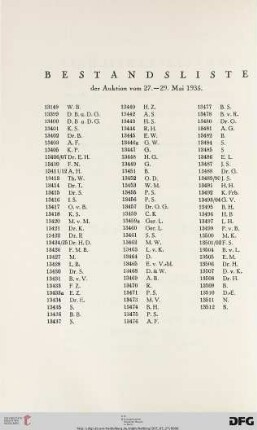 Bestandsliste