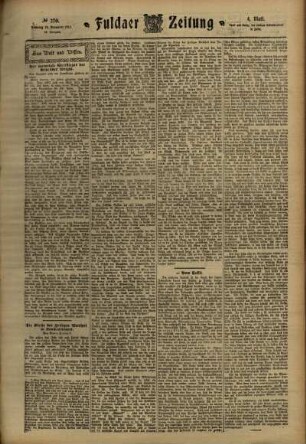 Vierte Ausgabe vom Samstag, den 25. November 1911.