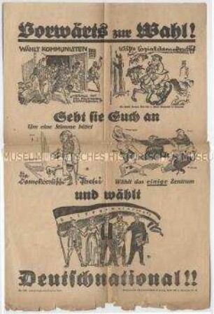 Illustrierter Sonderdruck mit Wahlwerbung der Deutschnationale Volkspartei (DNVP)