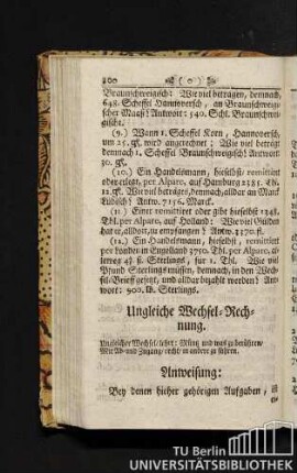Ungleiche Wechsel-Rechnung.