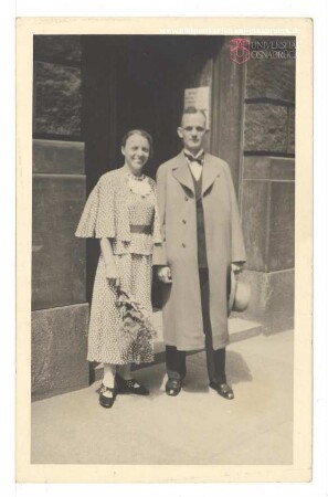 Karl Littmann und seine Frau Johanna, geb. Schindler, an ihrem Hochzeitstag 26.06.1937