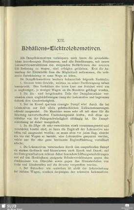 XII. Adhäsions-Elektrolokomotiven