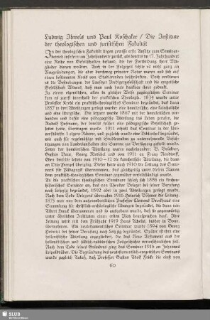 Die Institute der theologischen und juristischen Fakultät