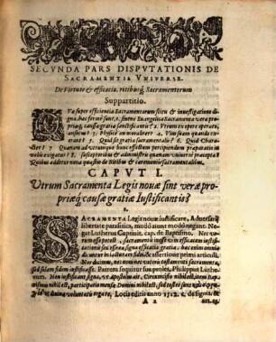 Confessionis Avgvstanae Veteris Et Catholicae Novae Et Haereticae Comparatio Et Separatio In Generali De Sacramentis Ecclesiae Doctrina : bipartita disputatione exposita, 2