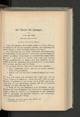Zur Theorie der Lösungen.