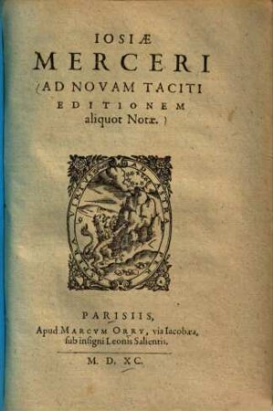Ad novam Taciti editionem aliquot notae