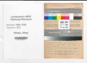Entnazifizierung Alfred Witzke , geb. 16.02.1912 (Assistent)