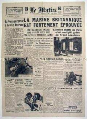 Französische Tageszeitung "Le Matin" aus der Zeit der deutschen Besetzung