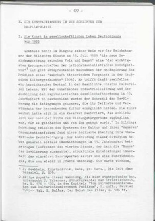 I. Die Kunst im gesellschaftlichen Leben Deutschlands vor 1933