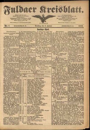 Zweite Ausgabe vom Dienstag, den 06. Januar 1903.