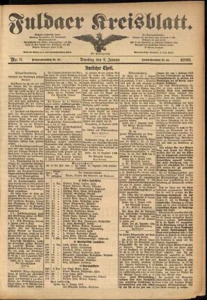 Zweite Ausgabe vom Dienstag, den 06. Januar 1903.